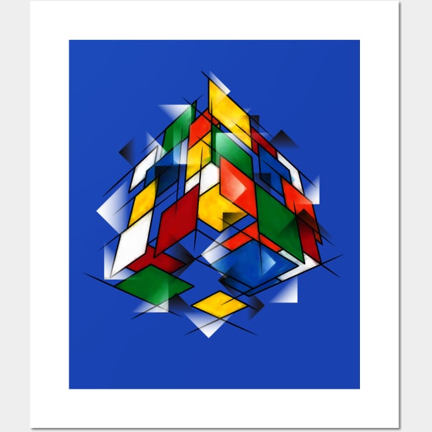 Rubik's Cubism Wall Art by Droidloot